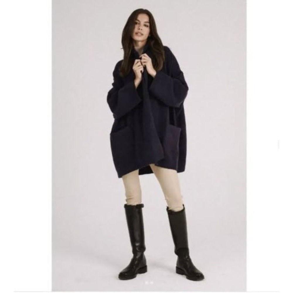 Beryll Cashmere Oversized Cocoon Cardigan One Size Black NWT